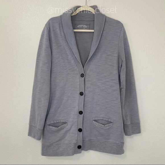 J.Crew Size Medium Women’s Rumpled French Terry Cardigan - Picture 4 of 13